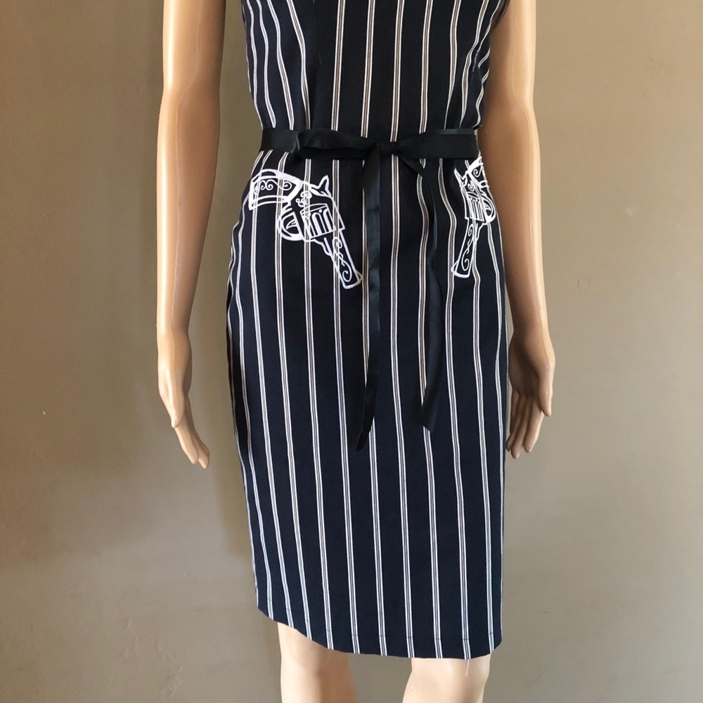 PISTOL WHIP Fitted Striped Dress